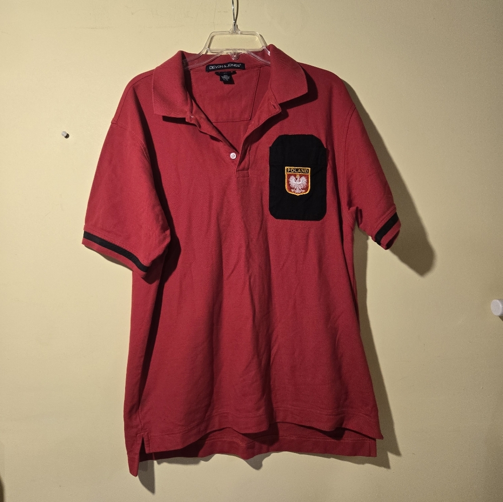 Men's Devon & Jones "Poland" Pullover Shirt.